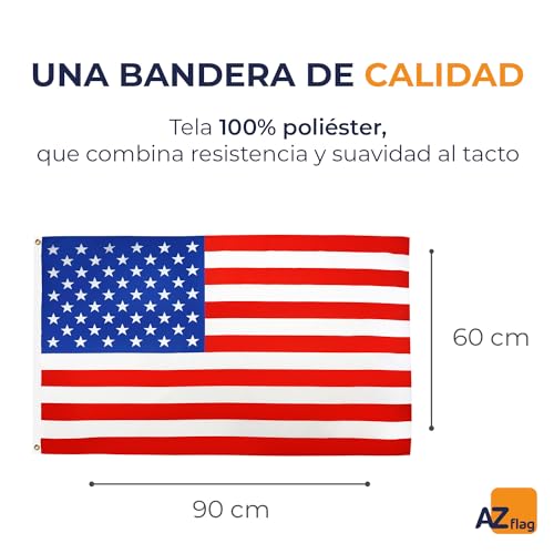 BANDERA de los ESTADOS UNIDOS 90x60cm - BANDERA AMERICANA - USA - EE.UU 60 x 90 cm poliéster ligero - AZ FLAG