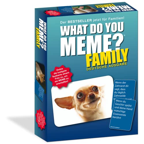 HUCH! | 882592 | What DO You Meme? Family | edición Alemana Juego Familiar | Juego de Fiesta | para 3 a 20 Jugadores a Partir de 8 años | con Muchos nuevos Memes para aún más diversión de Juego