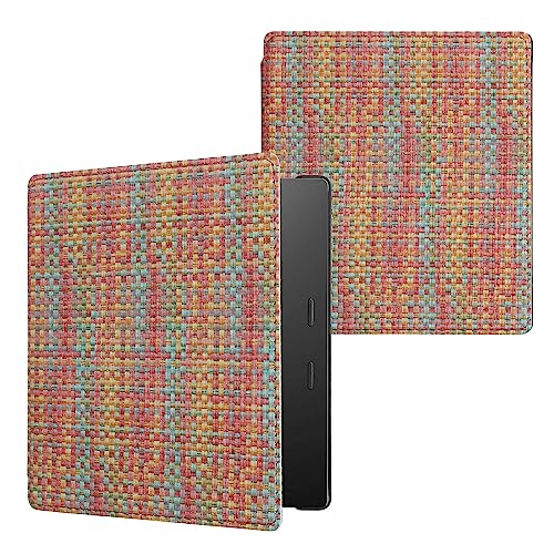 kwmobile Carcasa Compatible con Amazon Kindle Oasis 10. Generation - Funda para Libro electrónico con Cierre magnético - Efecto Fibra Multicolor